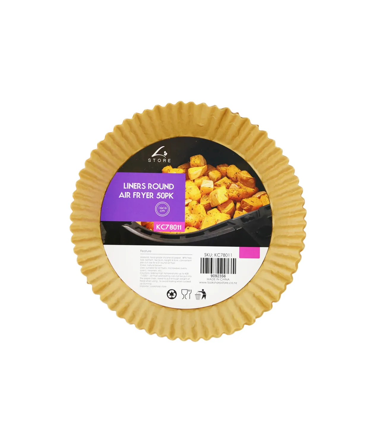 Liners Round Air Fryer 50pk 16x16x4.5cm