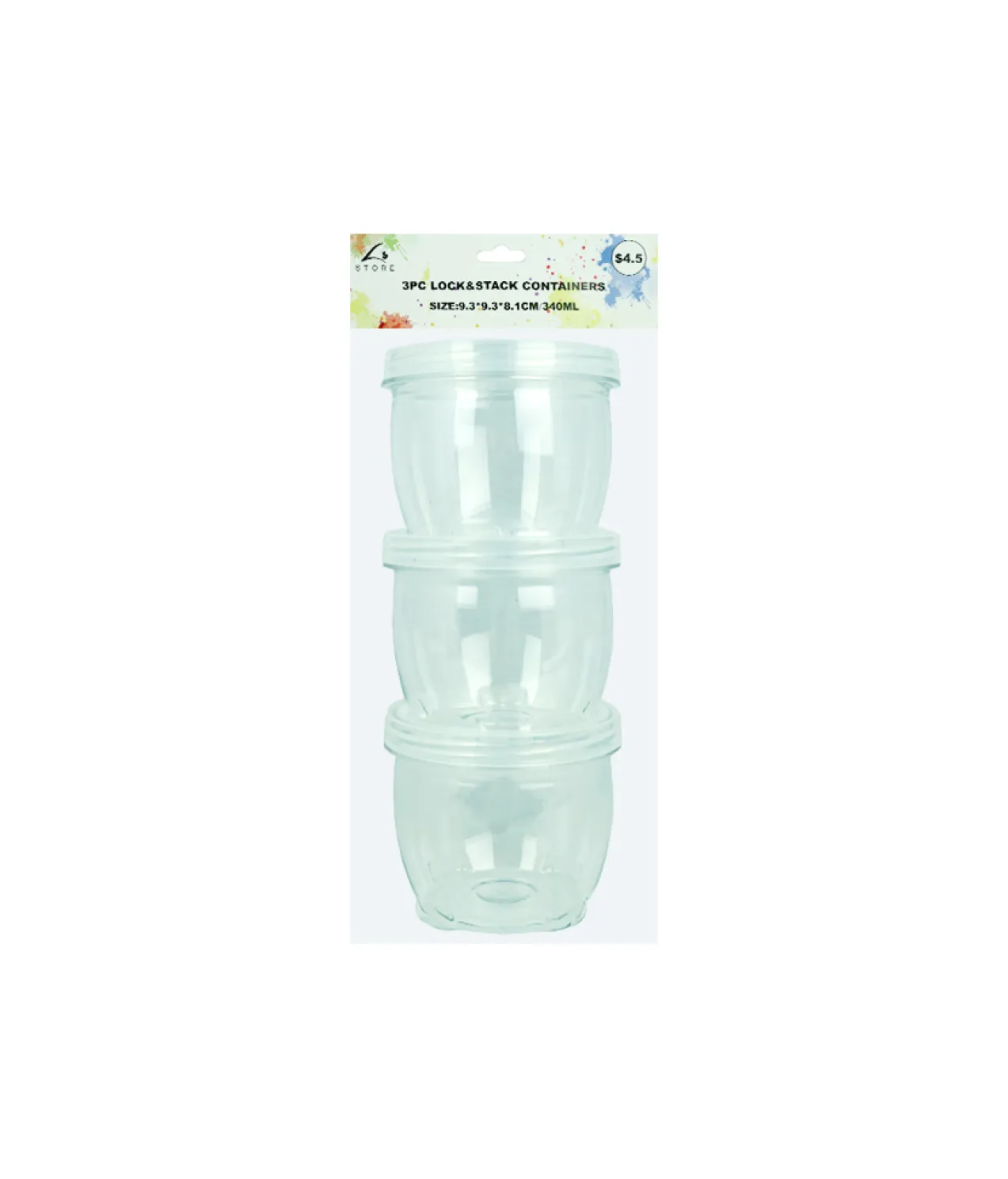 Lock & Stack Container 8cm 3pk