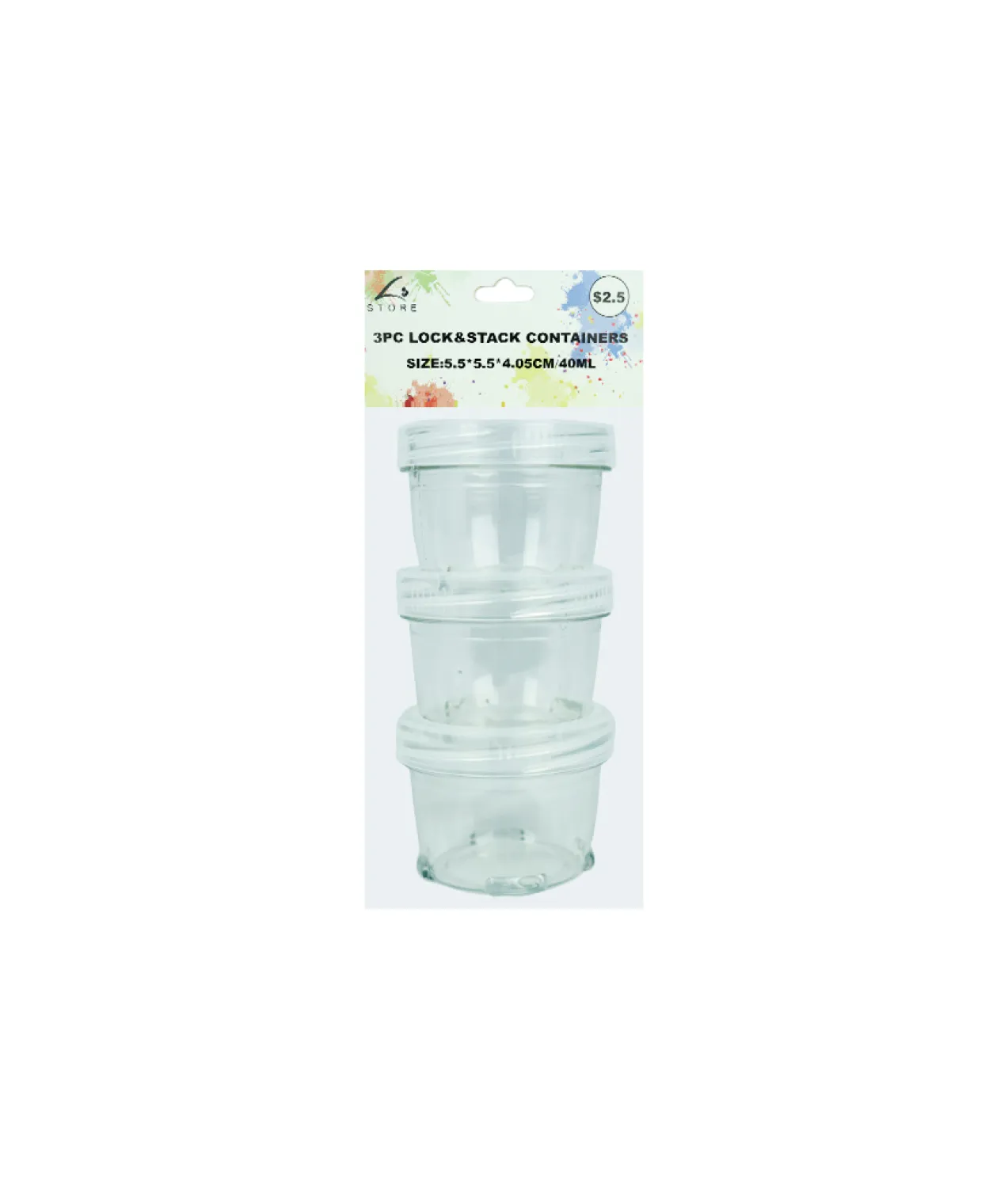 Lock & Stack Container 4cm 3pk