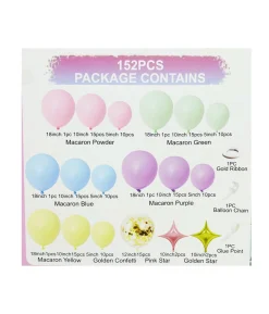 Macaron Color Combination Party Balloon Garland Kit 152pc