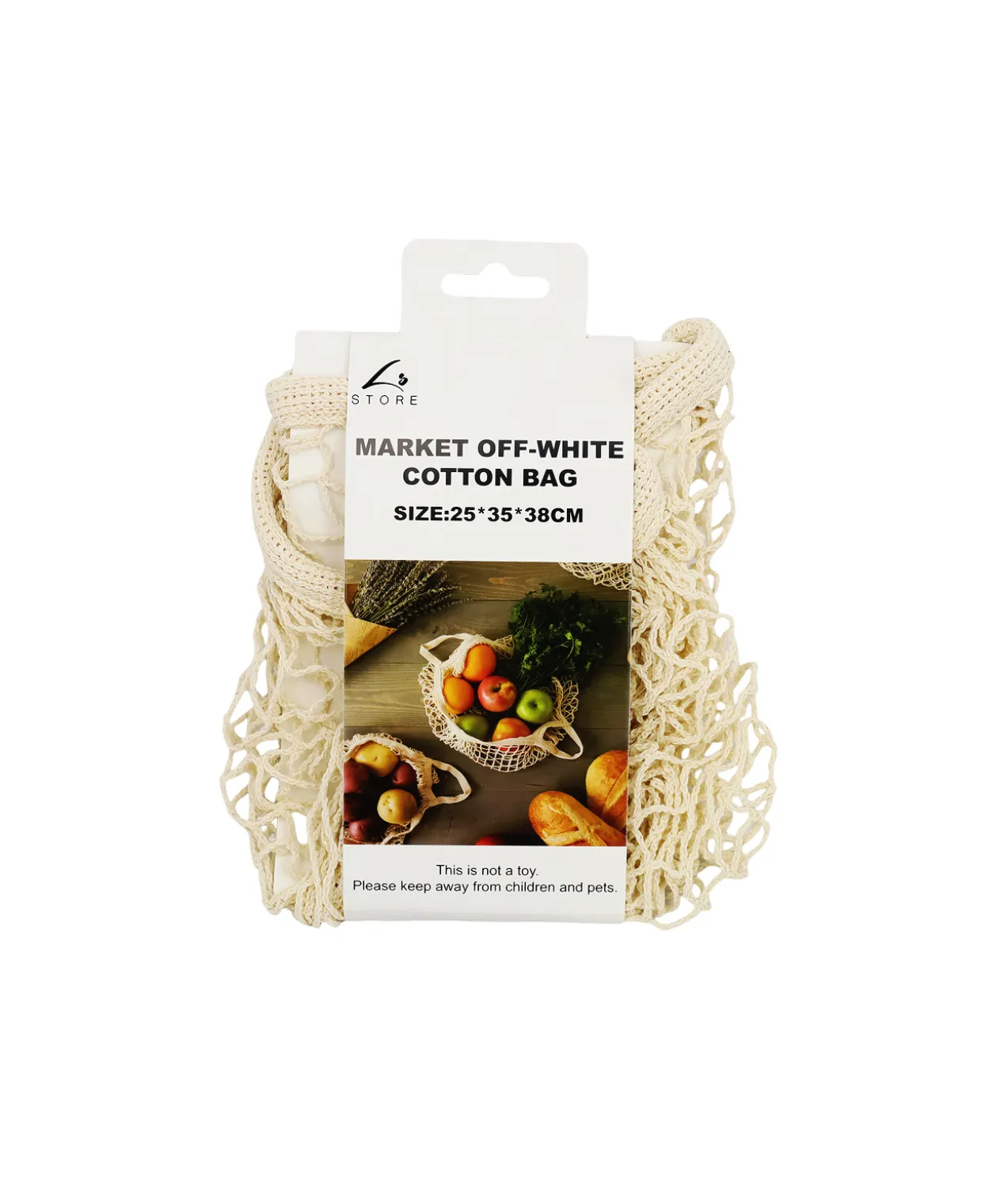 Market Off-White Cotton Bag 25x35x38cm