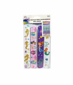 Mermaid Design Slap Bracelet Set 12pc