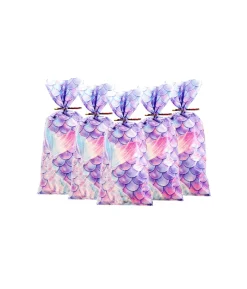 Mermaid Plastic Treat Bags With Twist Ties 24pk