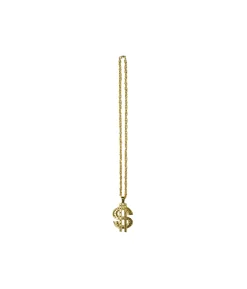 Metal Bling Necklace Gold Dollar Sign