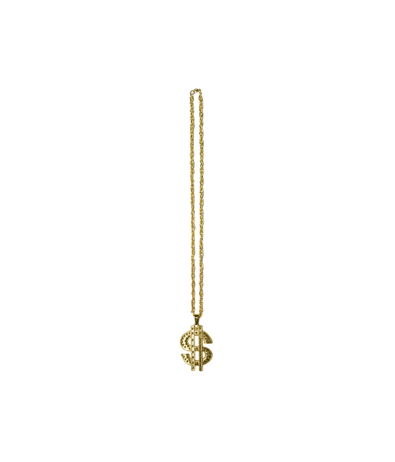 Metal Bling Necklace Gold Dollar Sign