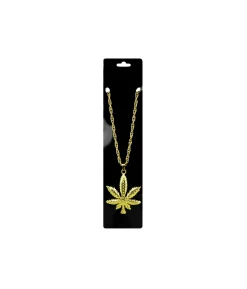 Metal Bling Necklace Gold Leaf