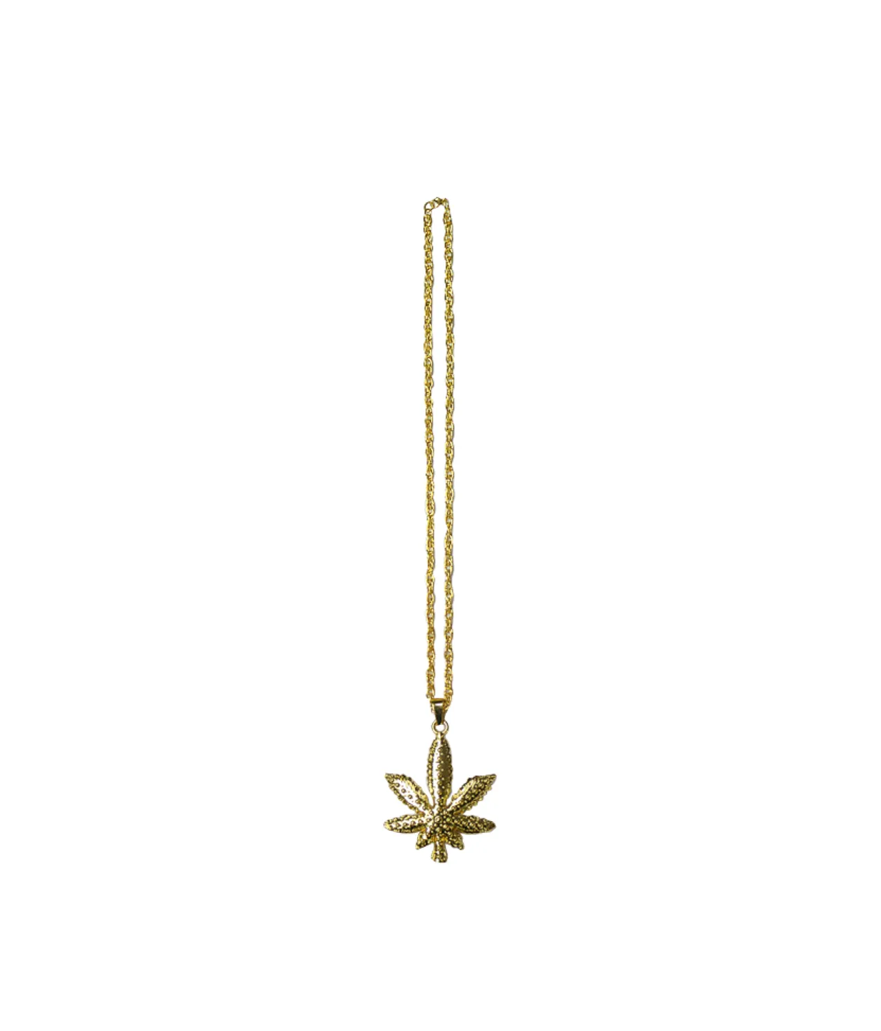 Metal Bling Necklace Gold Leaf