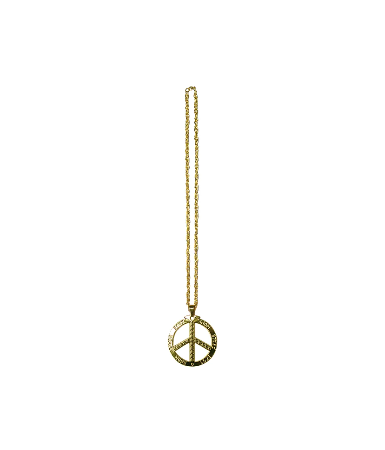 Metal Bling Necklace Gold Peace