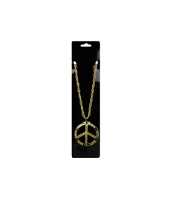 Metal Bling Necklace Gold Peace