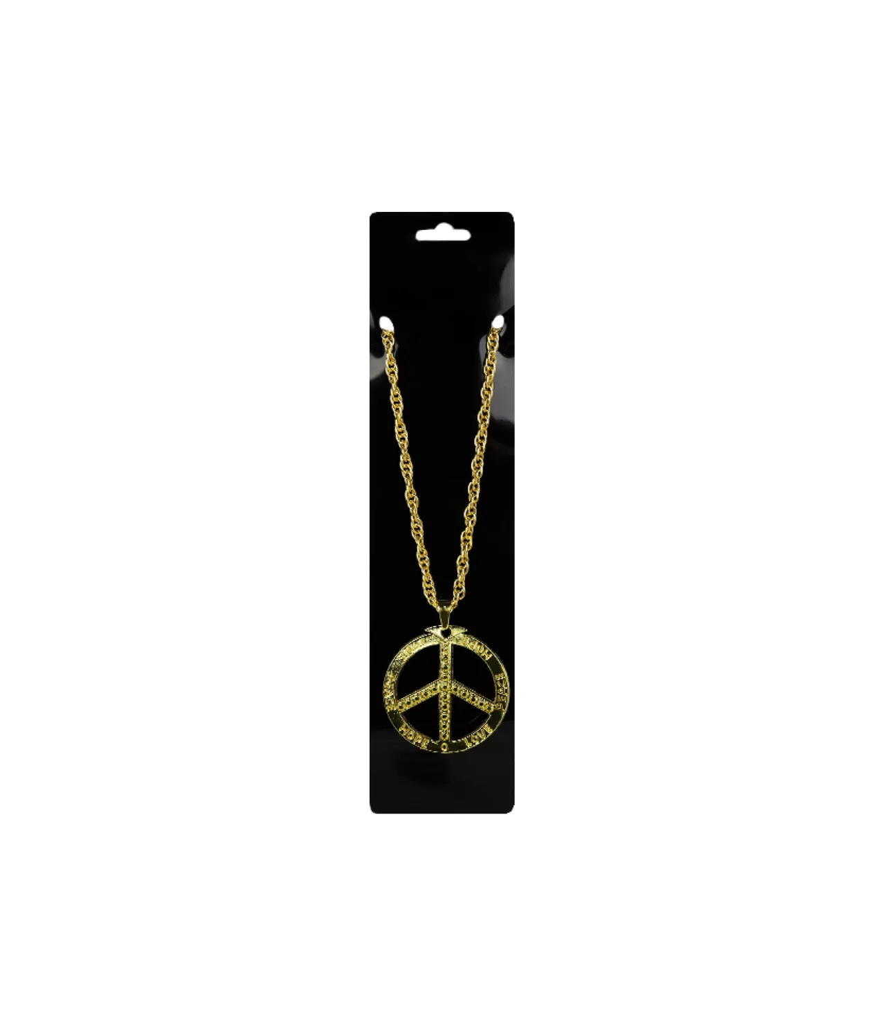 Metal Bling Necklace Gold Peace