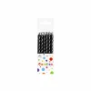 Metallic Black Candles 12pk
