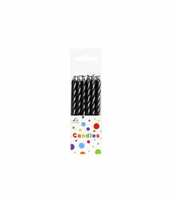 Metallic Black Candles 12pk