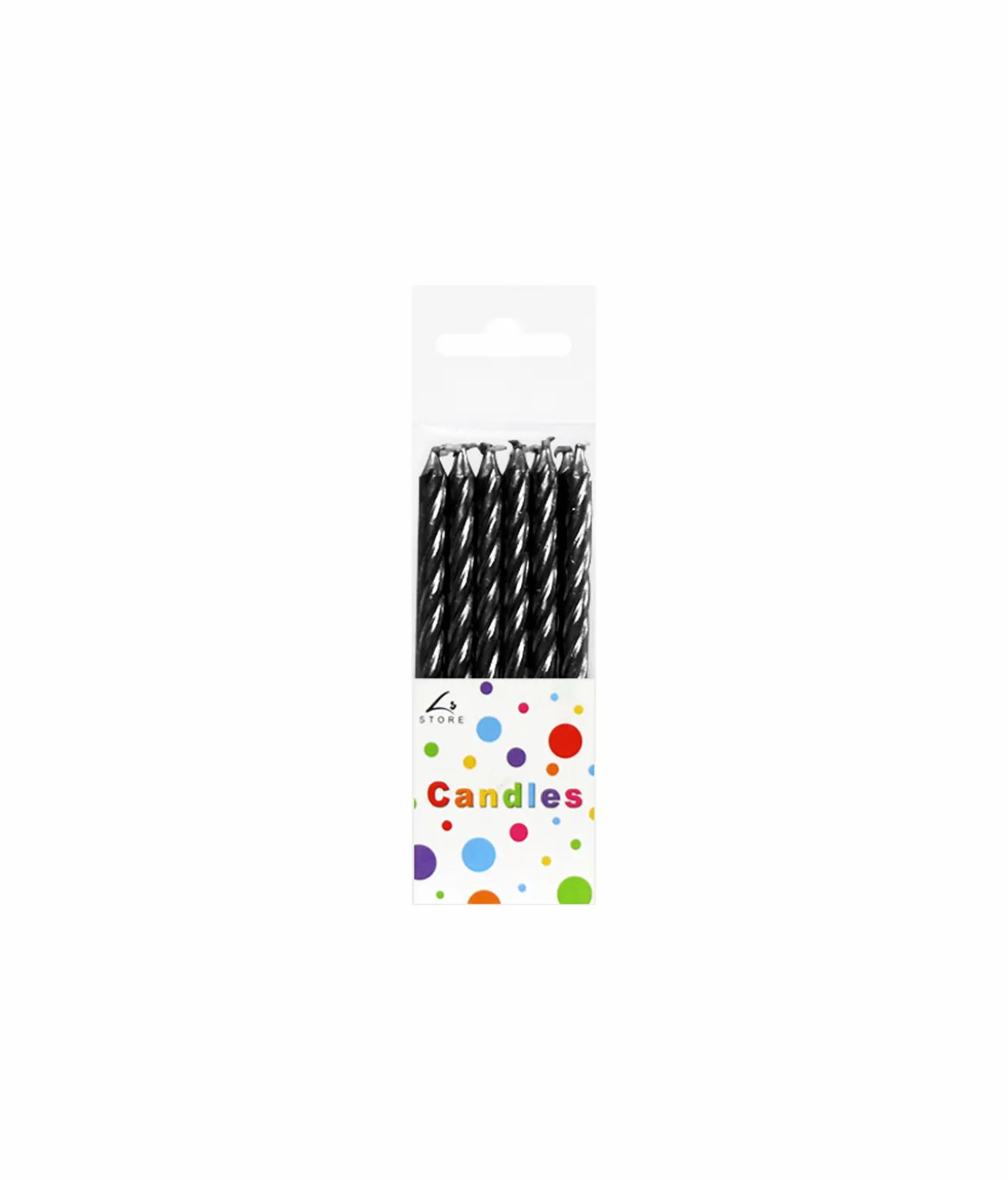 Metallic Black Candles 12pk