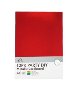 Metallic Cardboard 230gsm MIX A4 10pk