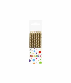 Metallic Gold Candles 12pk