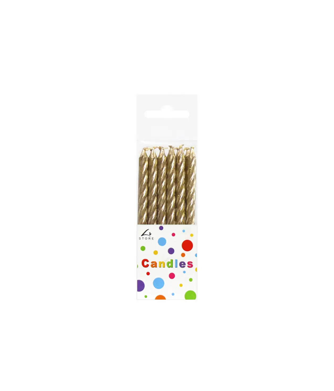 Metallic Gold Candles 12pk