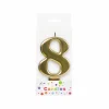 Metallic Gold Number Candle 8