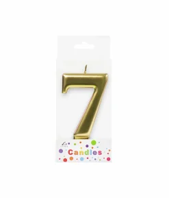 Metallic Gold Number Candle 7