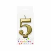 Metallic Gold Number Candle 5