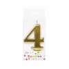 Metallic Gold Number Candle 4