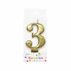 Metallic Gold Number Candle 3