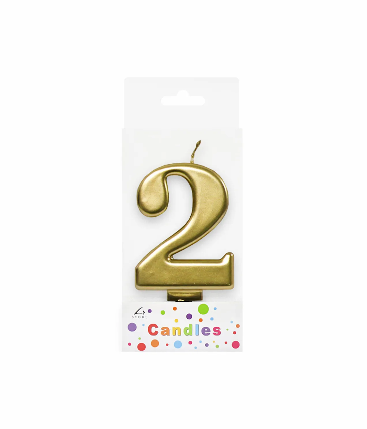 Metallic Gold Number Candle 2