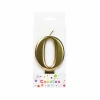 Metallic Gold Number Candle 0