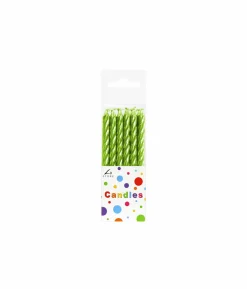Metallic Green Candles 12pk
