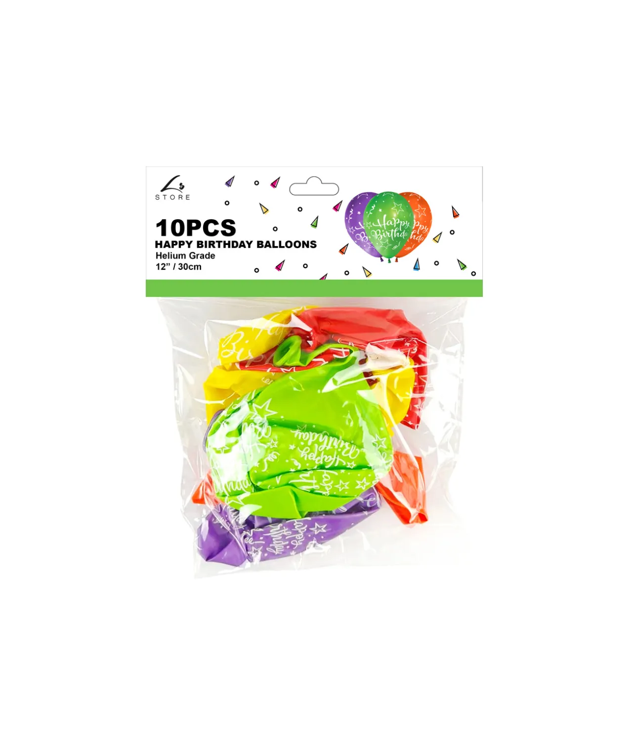 Metallic Happy Birthday Balloon 12in 10pk