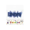 Metallic Happy Birthday Royal Blue Candle Set