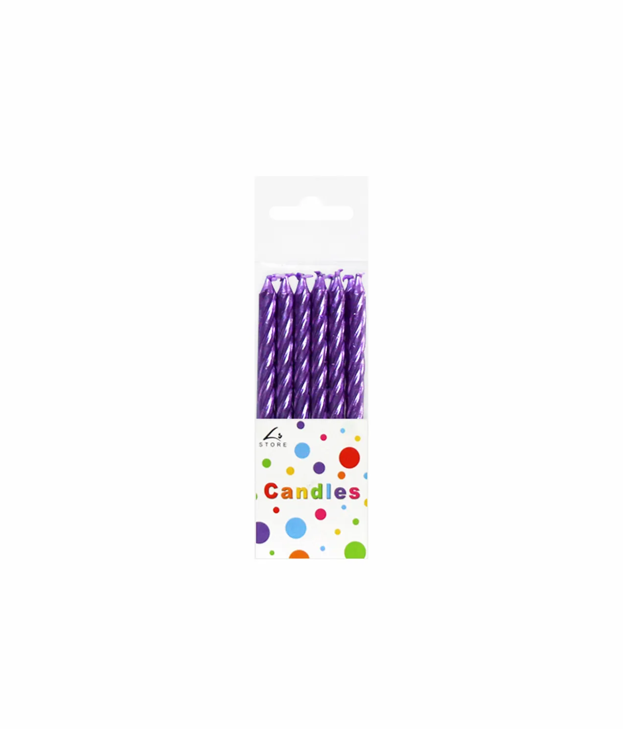 Metallic Lavender Candles 12pk