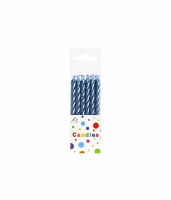 Metallic Light Blue Candles 12pk