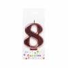 Metallic Rose Gold Number Candle 8