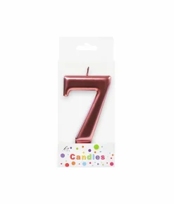 Metallic Rose Gold Number Candle 7