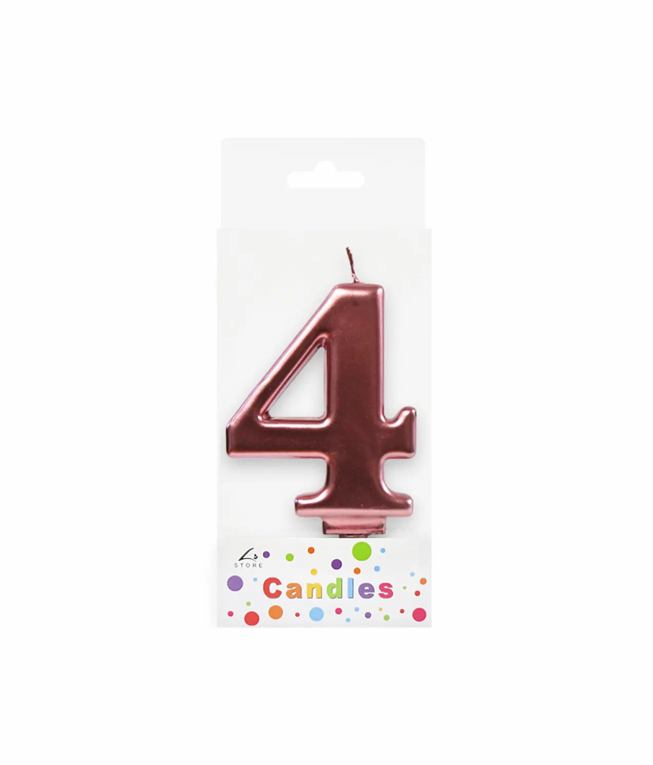 Metallic Rose Gold Number Candle 4