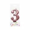 Metallic Rose Gold Number Candle 3