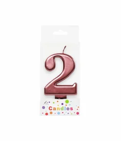Metallic Rose Gold Number Candle 2
