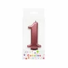 Metallic Rose Gold Number Candle 1