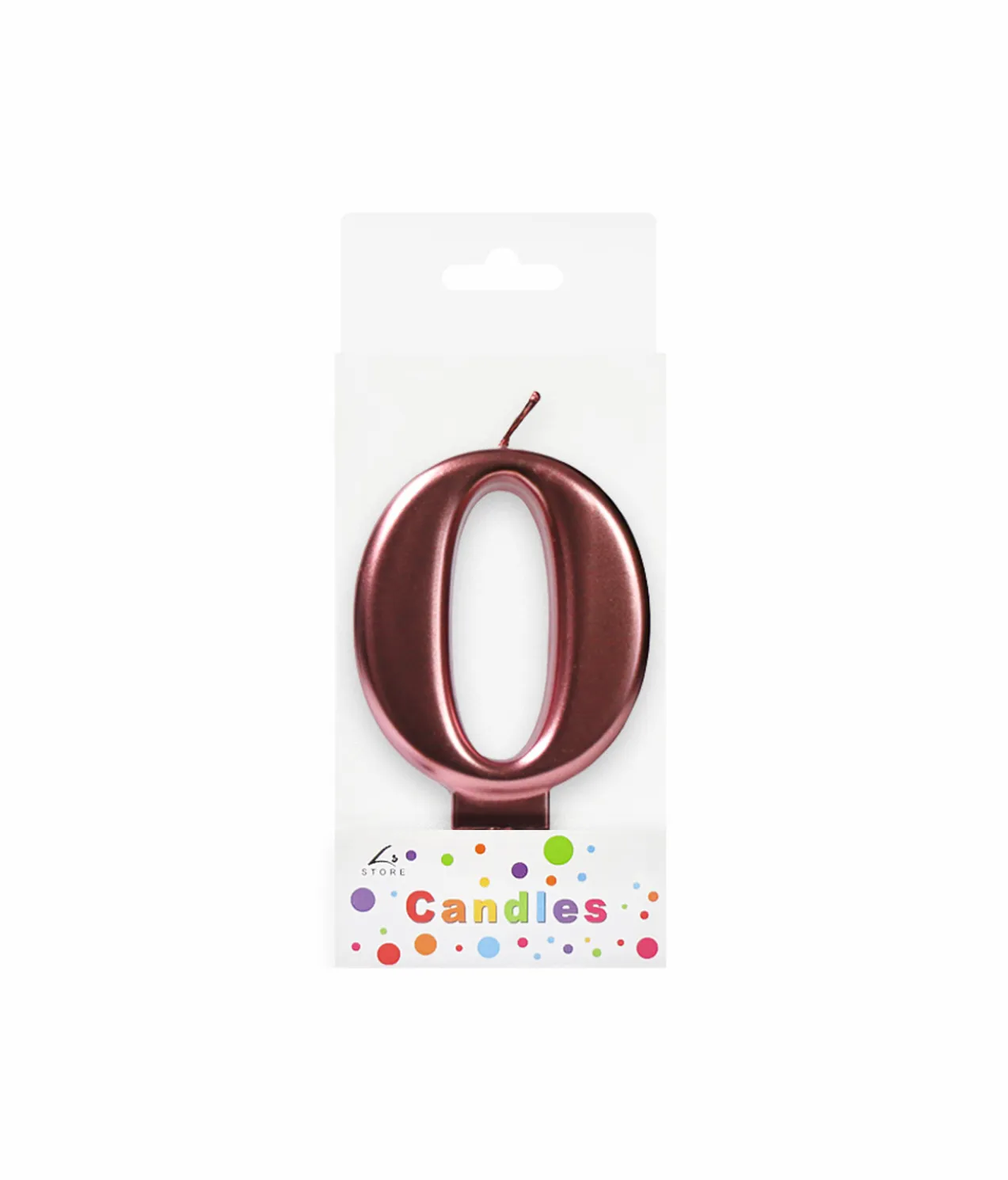 Metallic Rose Gold Number Candle 0
