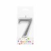 Metallic Silver Number Candle 7