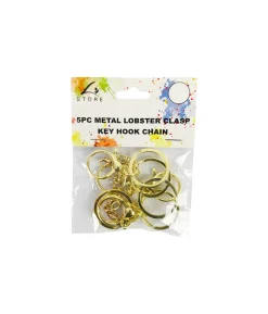 Metal Lobster Clasp Key Hook Chain 5pc