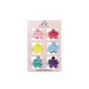 Mixed Colour Flower Hair Clip Set 6pk