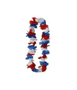 Mixed Colour Flower Lei (Red, Blue and White)