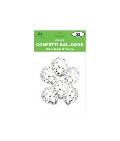 Mixed Confetti Latex Balloons 12inch 6pk