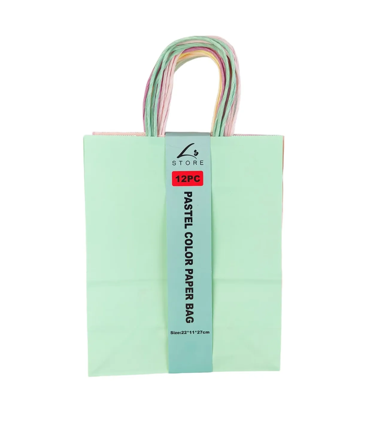 Mixed Pastel Medium Paper Bags 12pc