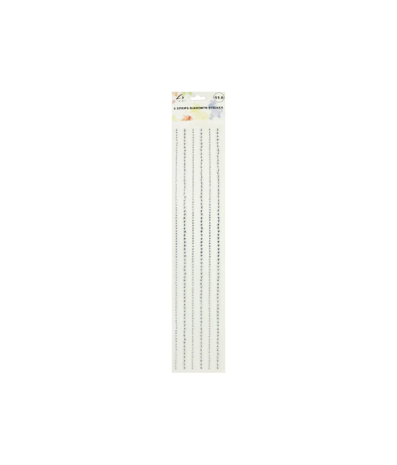 Mixed Size Diamonte Strip Stickers 6pk
