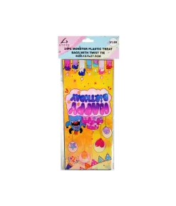 Monster Plastic Treat Bags With Twist Ties 24pk