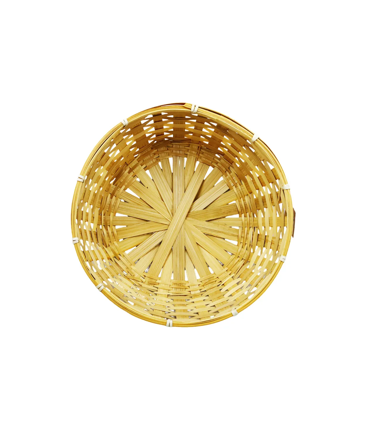 Natural Bamboo Round Basket 27x12cm