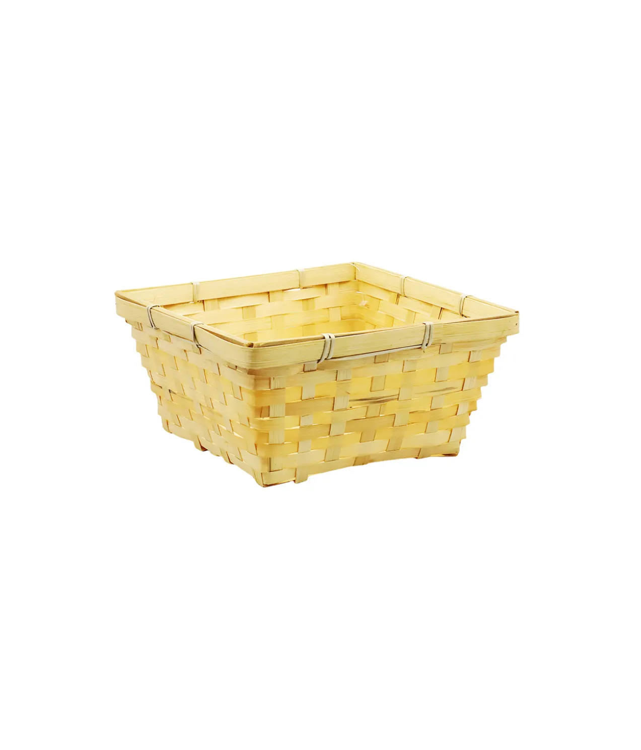 Natural Bamboo Square Baskets 23x23x11cm