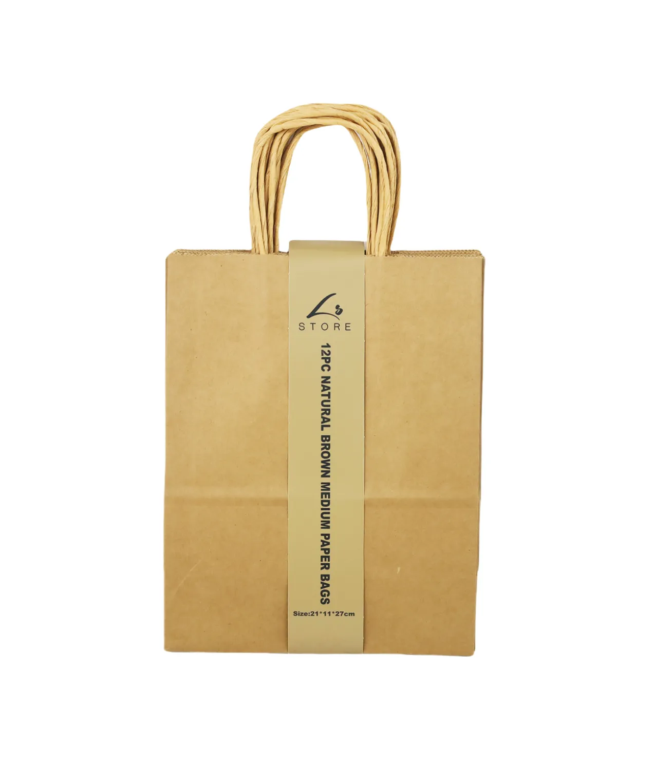 Natural Brown Medium Paper Bag 12pc